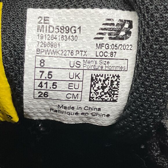 New Balance Sneakers Mens 8 2E Black 589v1 Composite Toe Electrical Hazard Work - Picture 3 of 12